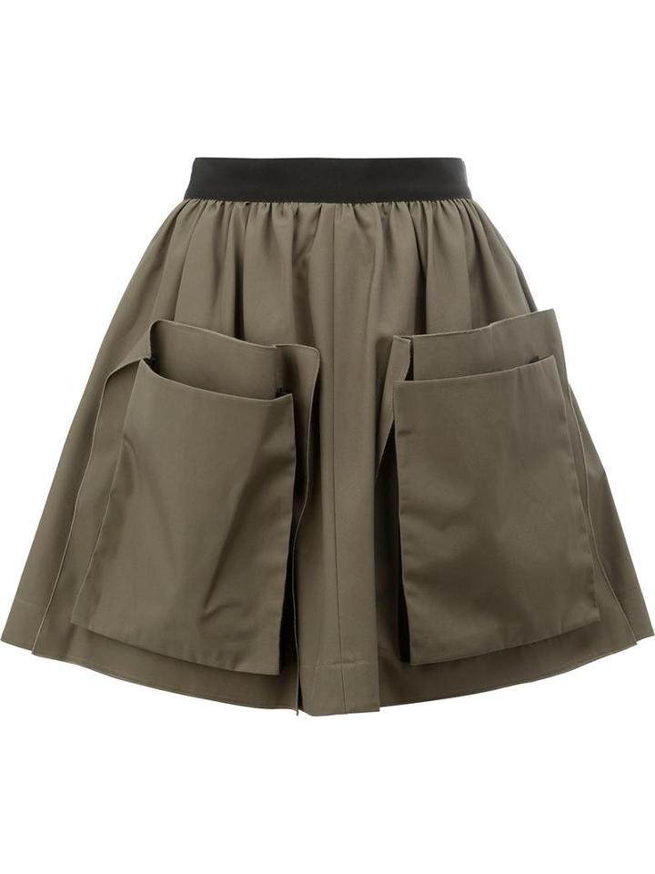 Maison Rabih Kayrouz Patch Pocket Skirt, Women's, Size: 36, Green, Cotton