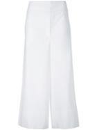 Goen.j High-rise Cropped Trousers, Women's, Size: Medium, White, Cotton/nylon