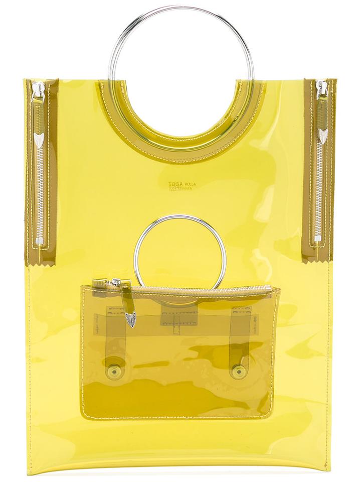 Toga - Ring Handle Vinyl Tote Bag - Women - Vinyl - One Size, Women's, Green, Vinyl