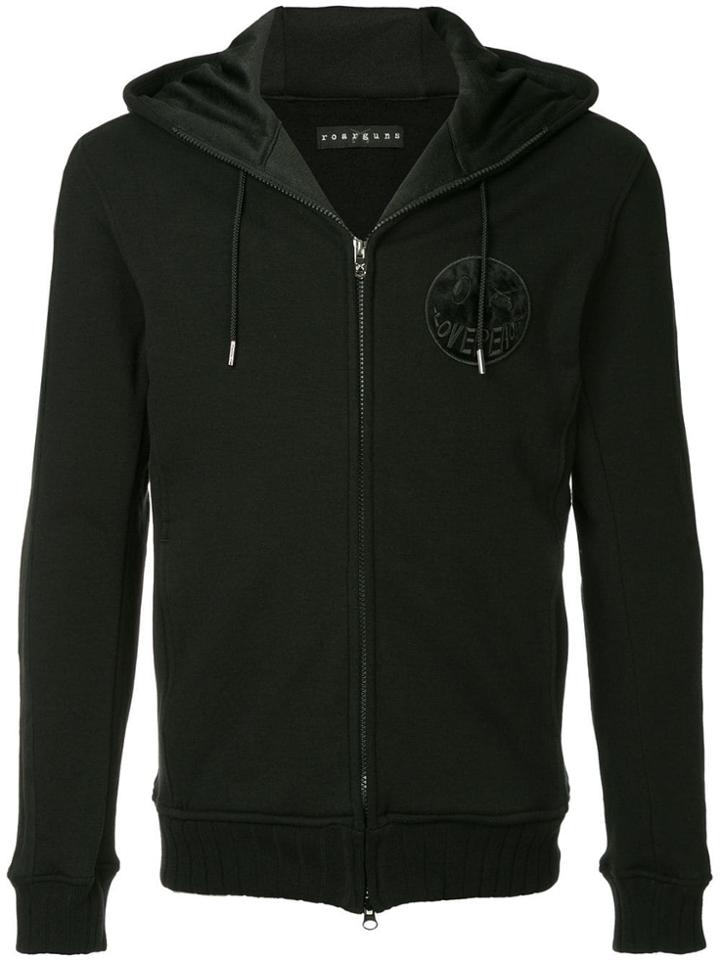 Roarguns Patch Zipped Hoodie - Black
