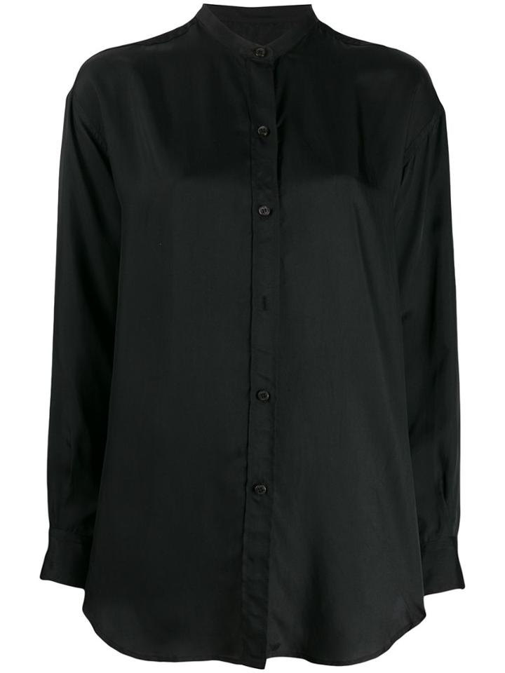 Alberto Biani Band-collar Long-length Blouse - Black