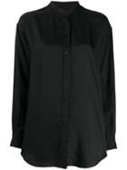 Alberto Biani Band-collar Long-length Blouse - Black