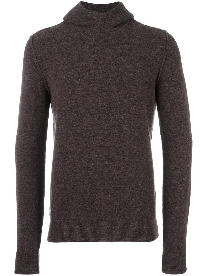 Roberto Collina Knitted Hoodie, Men's, Size: 52, Brown, Polyamide/spandex/elastane/alpaca/merino