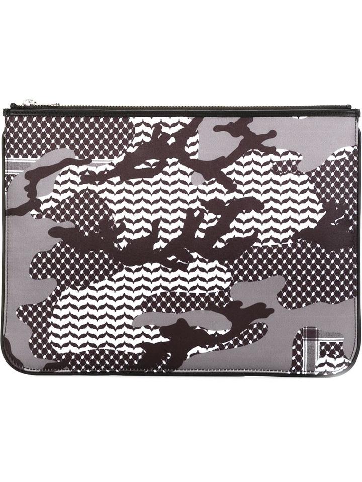 Neil Barrett Patterned Camouflage Clutch