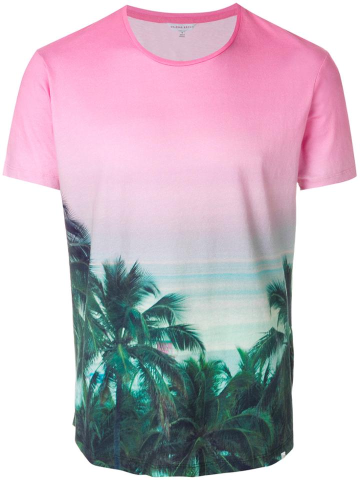 Orlebar Brown Palm Tree Print T-shirt - Pink & Purple