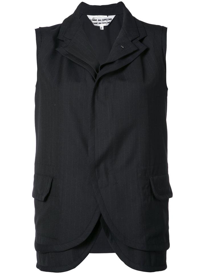 Comme Des Garçons Comme Des Garçons Pinstriped Vest - Black