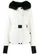 Moncler Grenoble Faux Fur Hooded Jacket - White