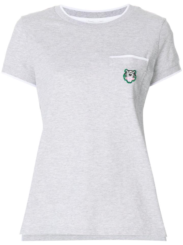 Kenzo Logo Embroidered T-shirt - Grey