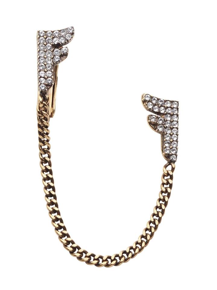 Fendi Freedom Monogram Embellished Ear Cuff - Gold