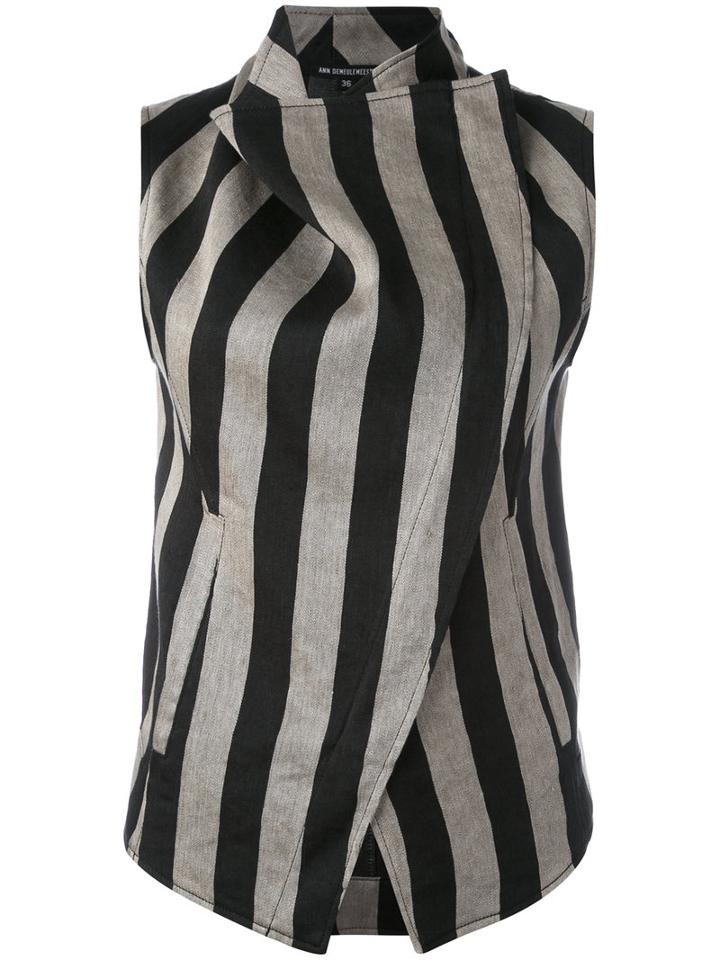 Ann Demeulemeester - Printed Wrap Jacket - Women - Cotton/linen/flax/polyester - 36, Black, Cotton/linen/flax/polyester