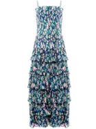 Amur Viola Pleated Ruffle Dress - Blue
