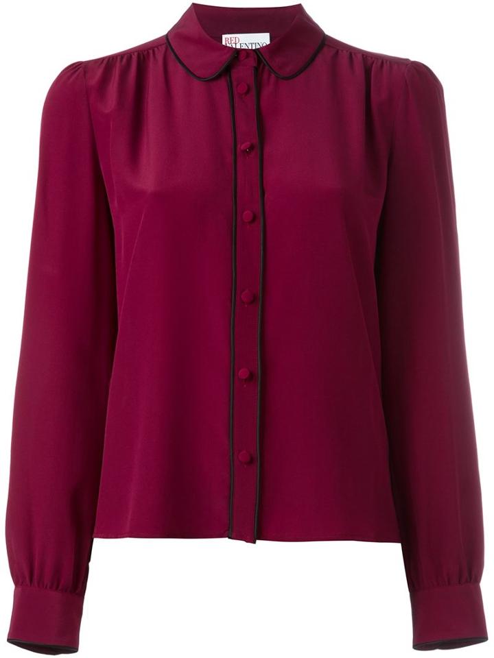 Red Valentino Peter Pan Collar Shirt, Women's, Size: 44, Pink/purple, Silk