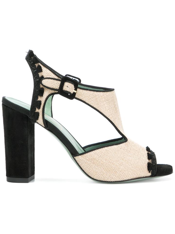 Paola D'arcano Contrast Open-toe Sandals - Nude & Neutrals