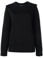 Marc Jacobs Crochet Collar Sweatshirt, Women's, Size: Xs, Black, Cotton/nylon/viscose/wool