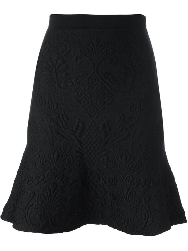 Alexander Mcqueen Textured Floral Skirt