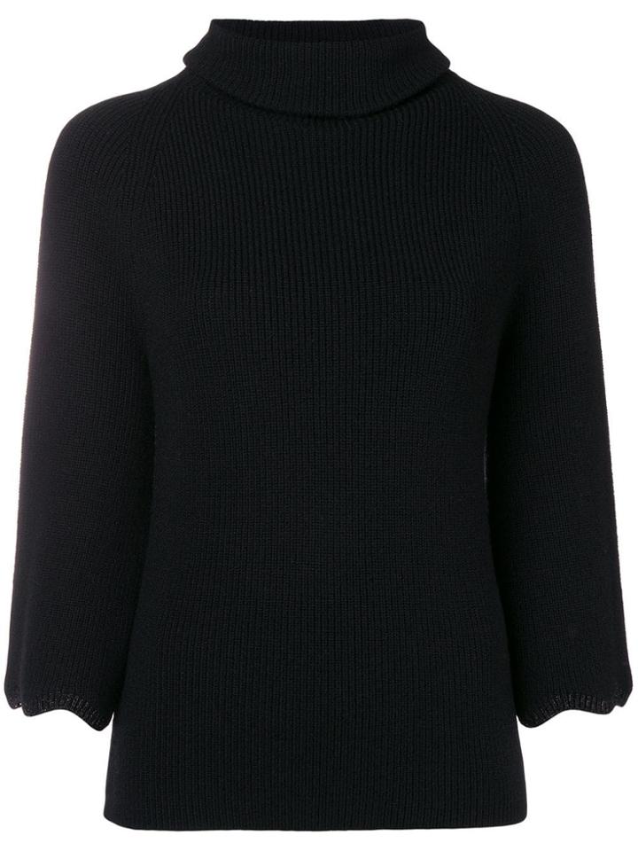 Red Valentino Ribbed Turtle Neck Jumper - Black