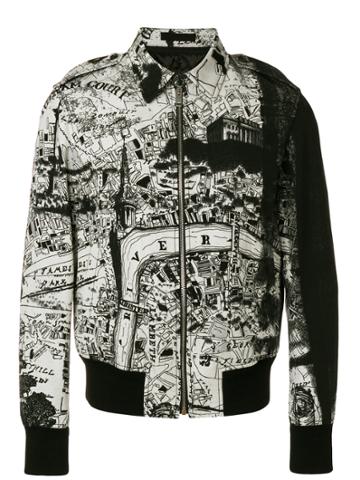 Alexander Mcqueen City Map Bomber Jacket - Black