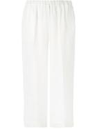 P.a.r.o.s.h. - Cropped Trousers - Women - Silk - M, Women's, White, Silk