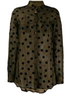 Romeo Gigli Pre-owned 1990's Sheer Polka Dots Shirt - Brown