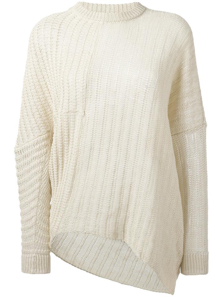 Stella Mccartney - Chunky Knit Jumper - Women - Linen/flax - 40, Nude/neutrals, Linen/flax