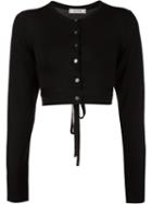 Christian Dada Back Bandaged Knit Cardigan, Women's, Size: 38, Black, Silk/wool