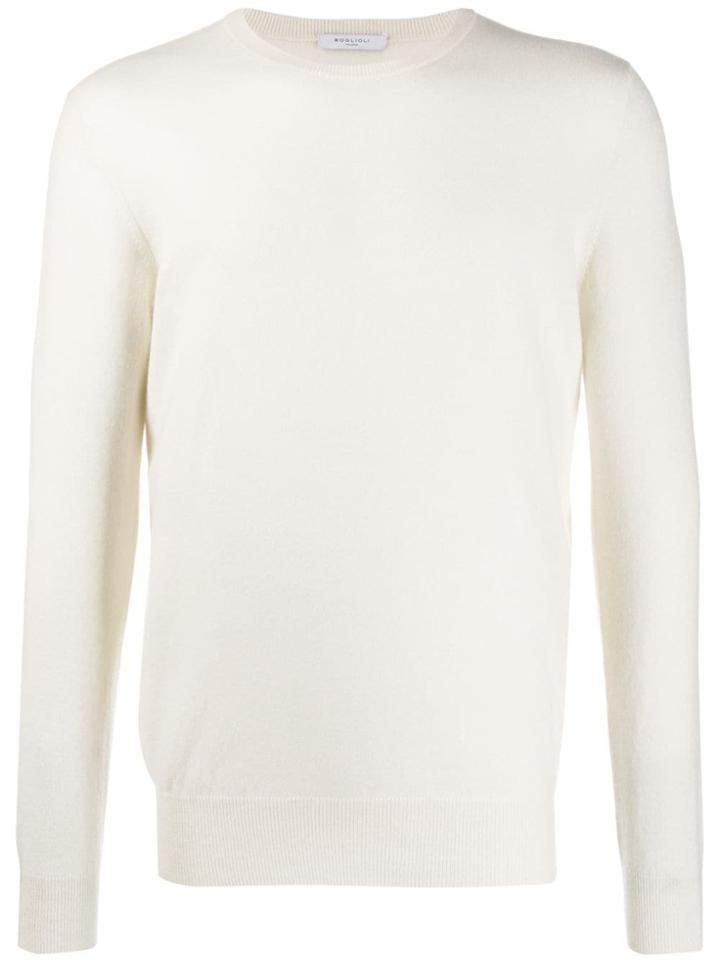 Boglioli Sweater R-neck Cashmere Lightweight - White