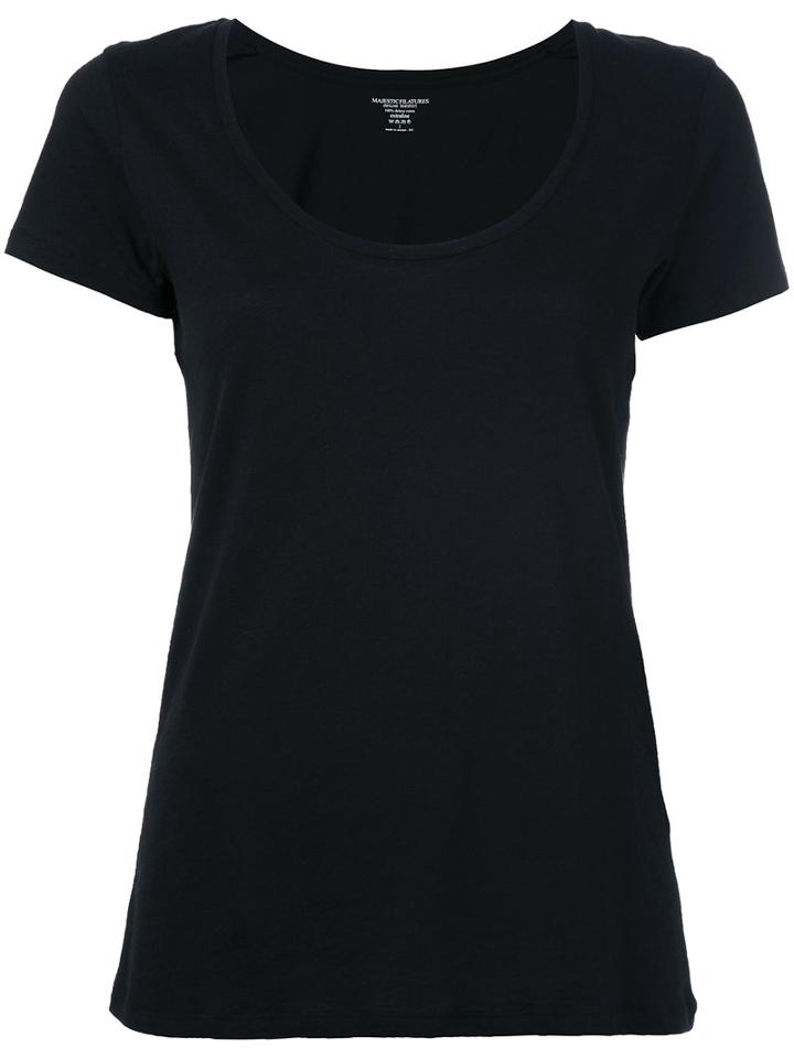 Majestic Filatures - Scoop Neck T-shirt - Women - Cotton - 1, Black, Cotton