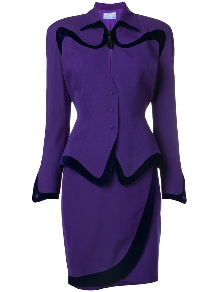 Thierry Mugler Vintage Skirt And Jacket Set - Pink & Purple