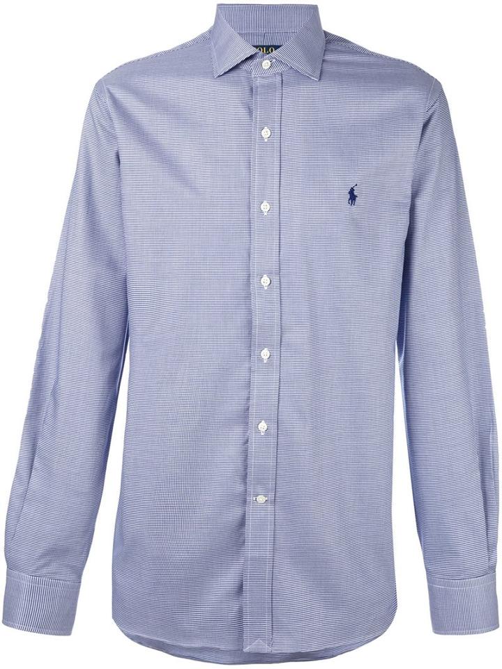 Polo Ralph Lauren Embroidered Logo Shirt, Men's, Size: 15, Blue, Cotton