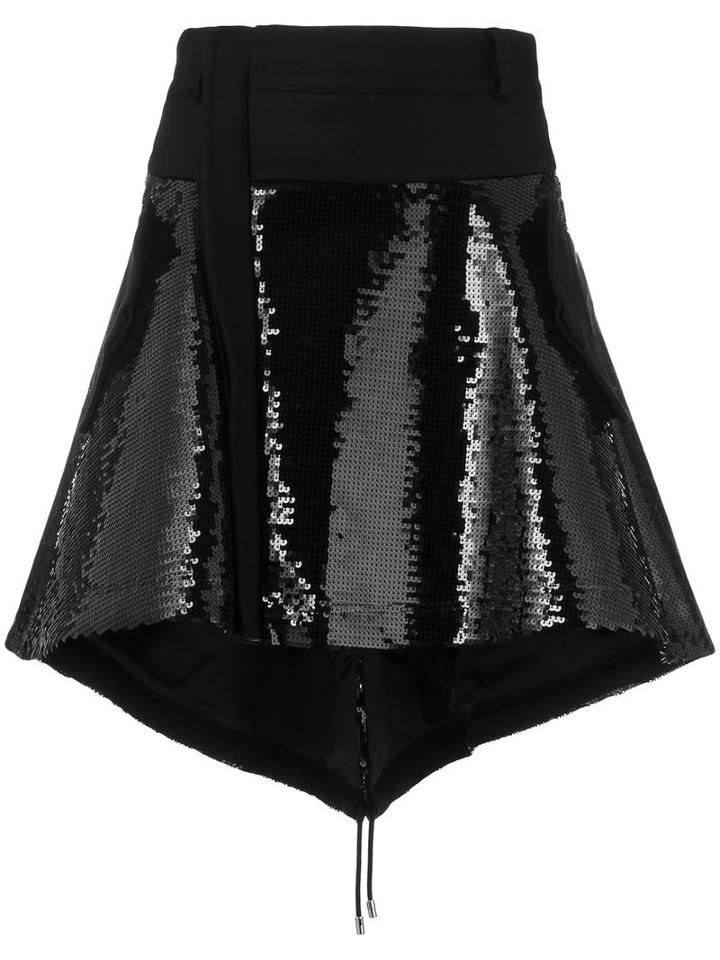 Diesel Black Gold Sequined High Low Skirt, Women's, Size: 40, Virgin Wool/nylon/viscose