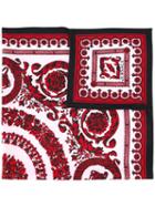 Versace Baroque Floral Print Scarf, Women's, Red, Silk