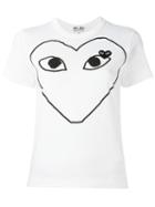 Comme Des Garçons Play Printed Heart T-shirt, Women's, Size: Small, White, Cotton