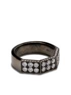 As29 18kt Black Gold Deux Double Half Octagonal Diamond Ring