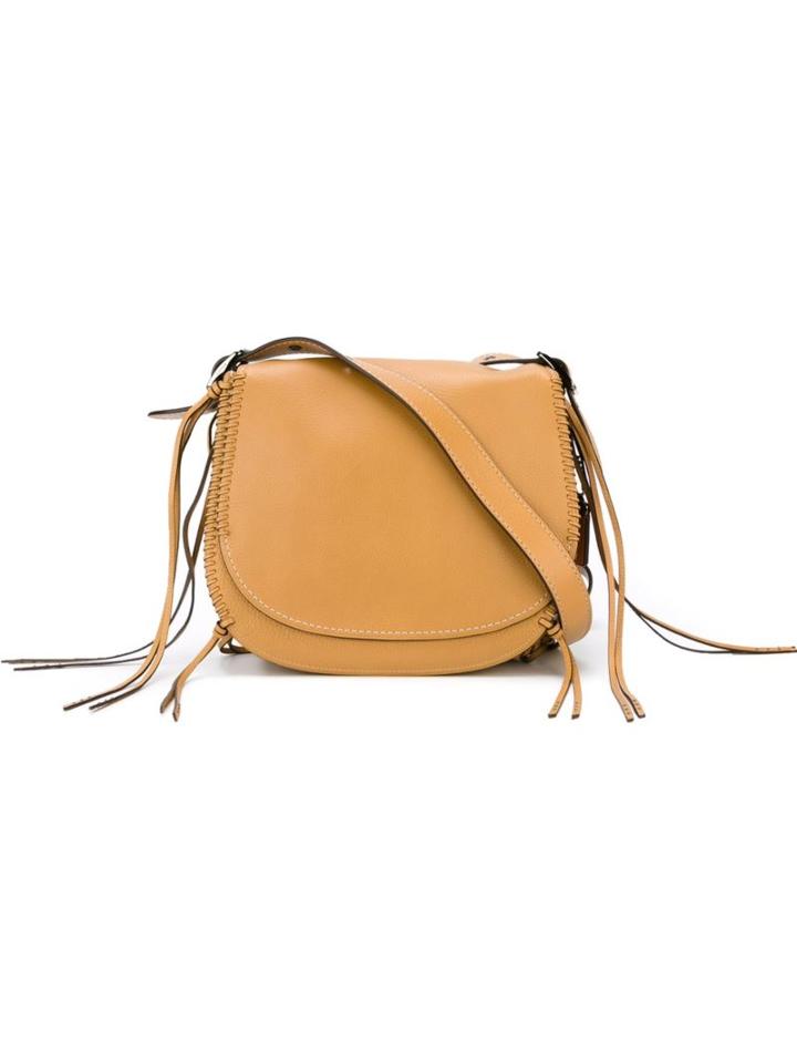 Coach Fringed Saddle Bag, Women's, Brown, Leather