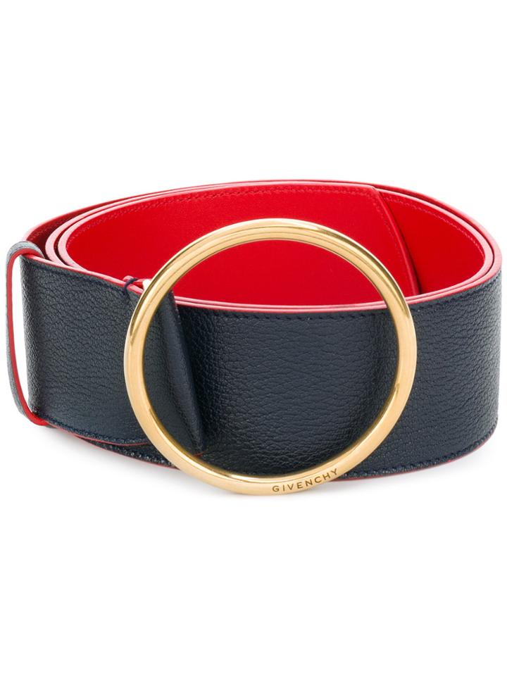 Givenchy Circular Buckle Wide Belt - Blue