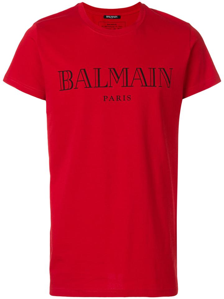 Balmain Logo T-shirt - Red