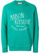 Maison Kitsuné Logo Embroidered Sweatshirt - Green