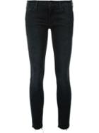 Mother Frayed Ankle Skinny Jeans, Women's, Size: 25, Black, Cotton/polyester/spandex/elastane