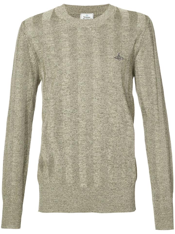 Vivienne Westwood Man Knitted Sweater, Men's, Size: Large, Grey, Linen/flax/polyamide