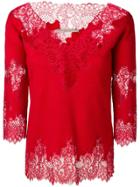 Ermanno Scervino Lace Embellished Blouse - Red