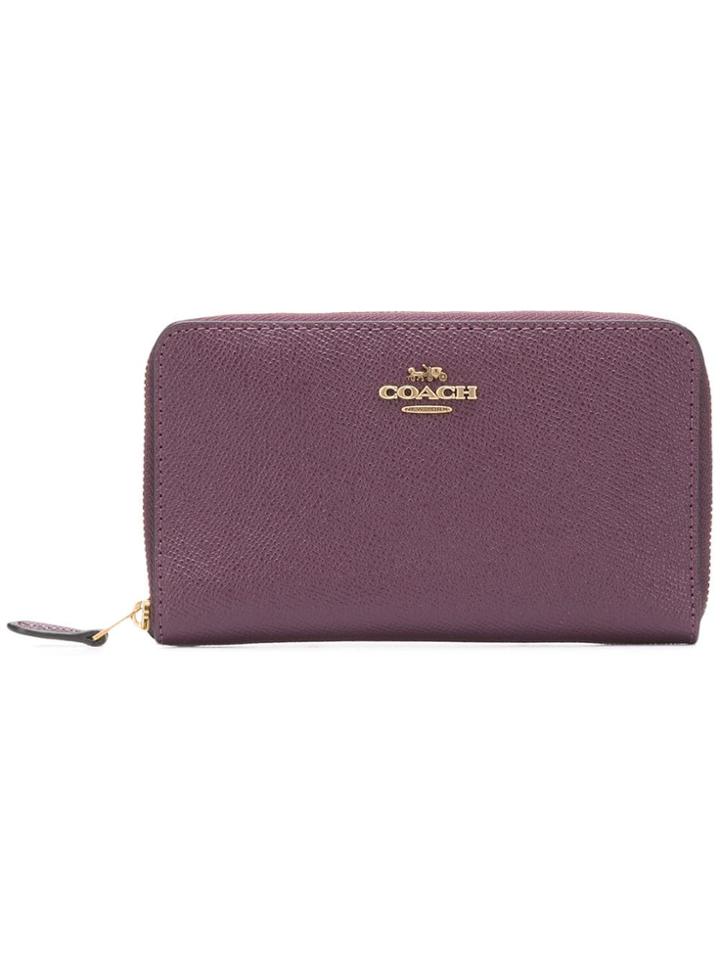 Coach Medium Crossgrain Wallet - Purple