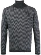Barena Geometric Roll-neck Sweater - Blue
