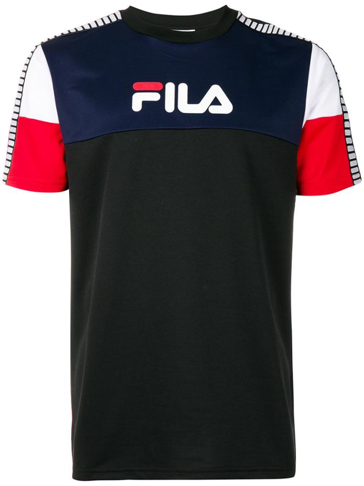 Fila Logo Colour-block T-shirt - Black