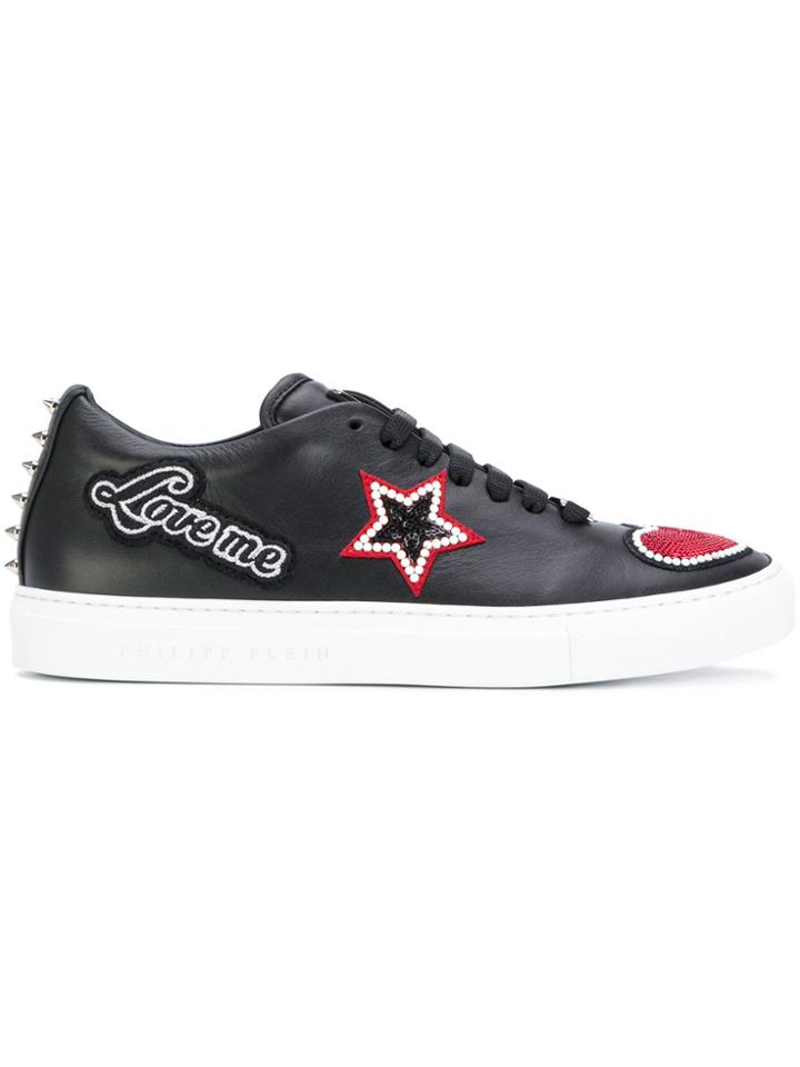 Philipp Plein Patch Lace-up Sneakers - Black
