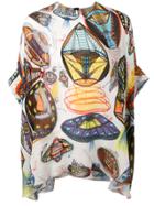 Christopher Kane Ufo Printed Silk Top - Yellow & Orange