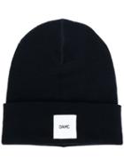 Omc - Beanie Hat With Patch - Men - Wool - One Size, Blue, Wool