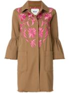 Bazar Deluxe Floral Embroidered Coat - Nude & Neutrals