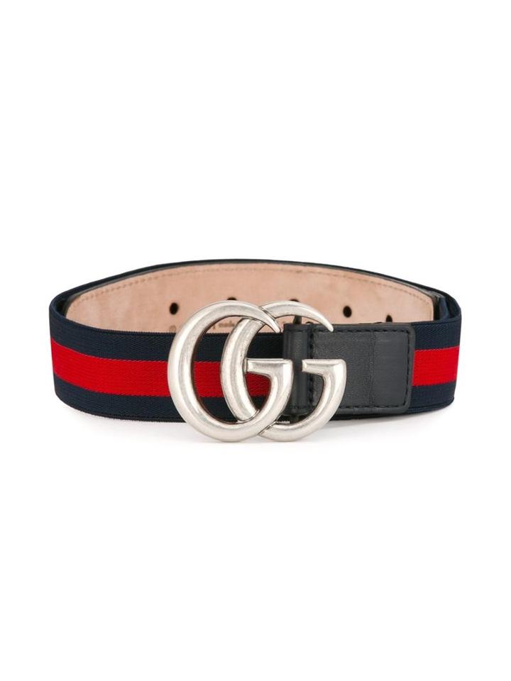 Gucci Kids Web Gg Buckle Belt, Girl's, Size: 64 Cm, Blue