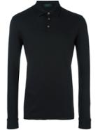 Zanone Longsleeved Polo Shirt - Black