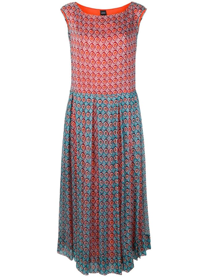 Aspesi Geometric Printed Dress - Blue
